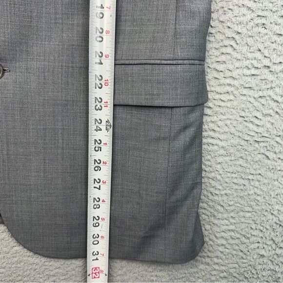 Jos A Bank Blazer Mens 43R Gray Slim Fit Wool 2 Button Suit Jacket Business - Picture 10 of 16